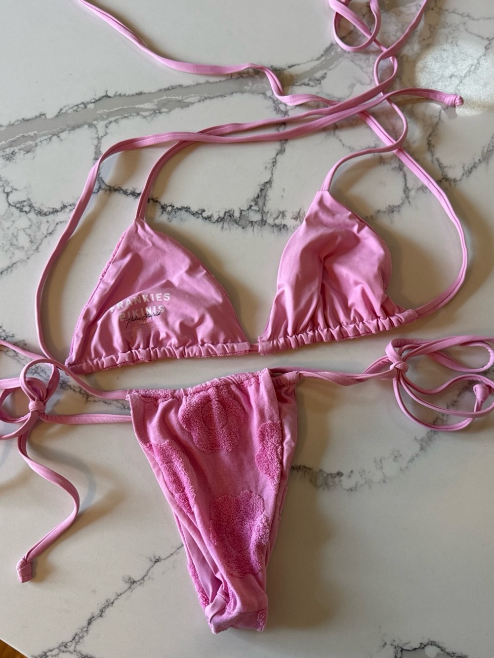 Frankie’s bikinis Pink terry bikini set - Picture 4 of 4